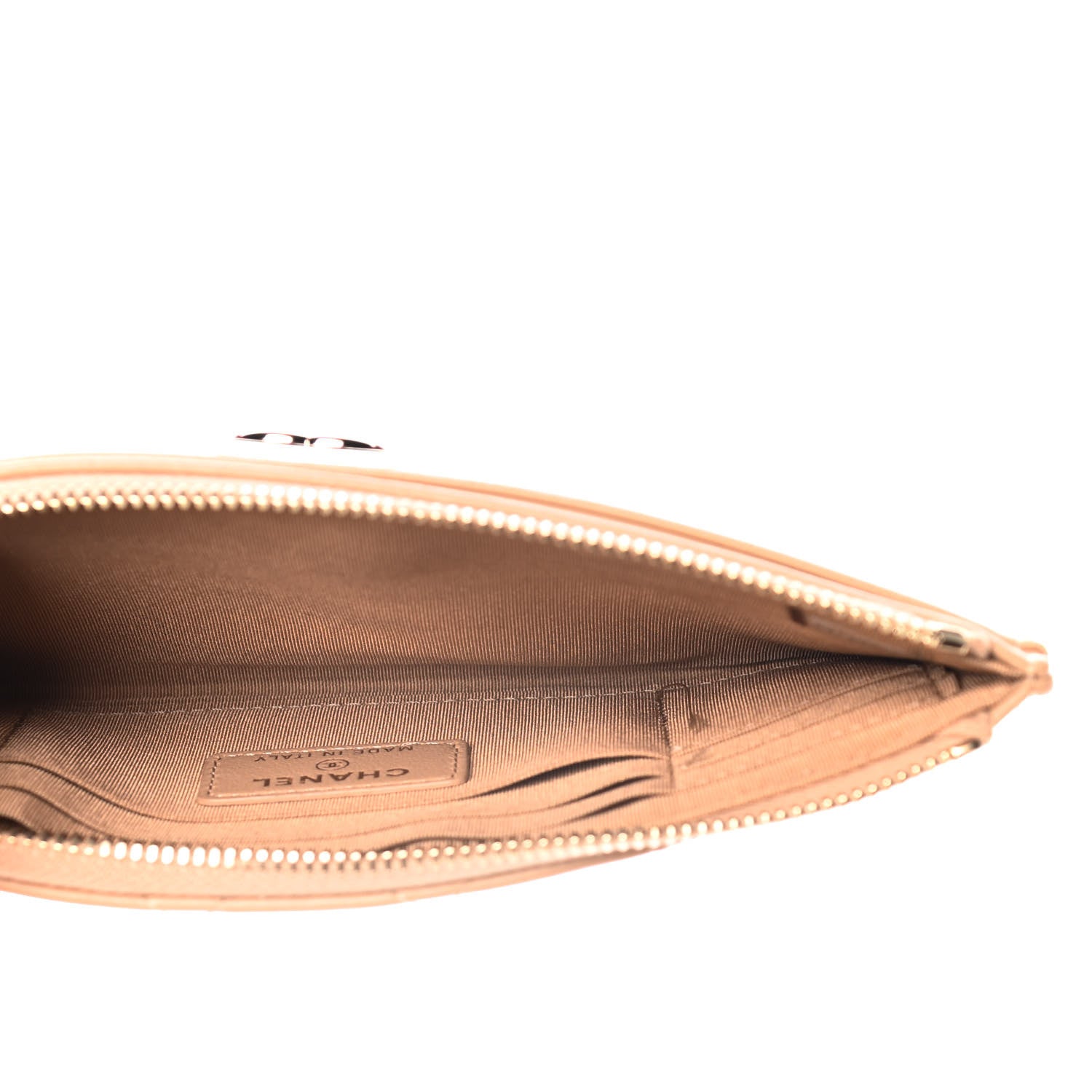 Chanel Lambskin Quilted Classic Zip Boy Pouch Beige 5 of 9