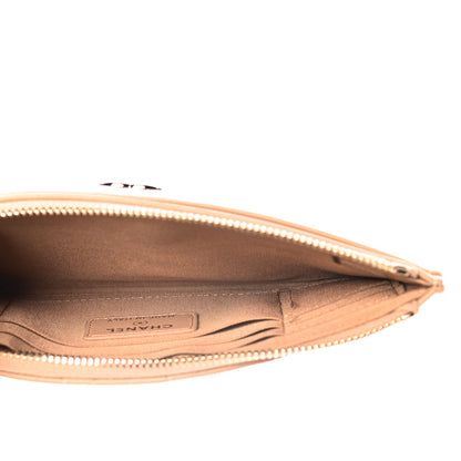 Chanel Lambskin Quilted Classic Zip Boy Pouch Beige 5 of 9