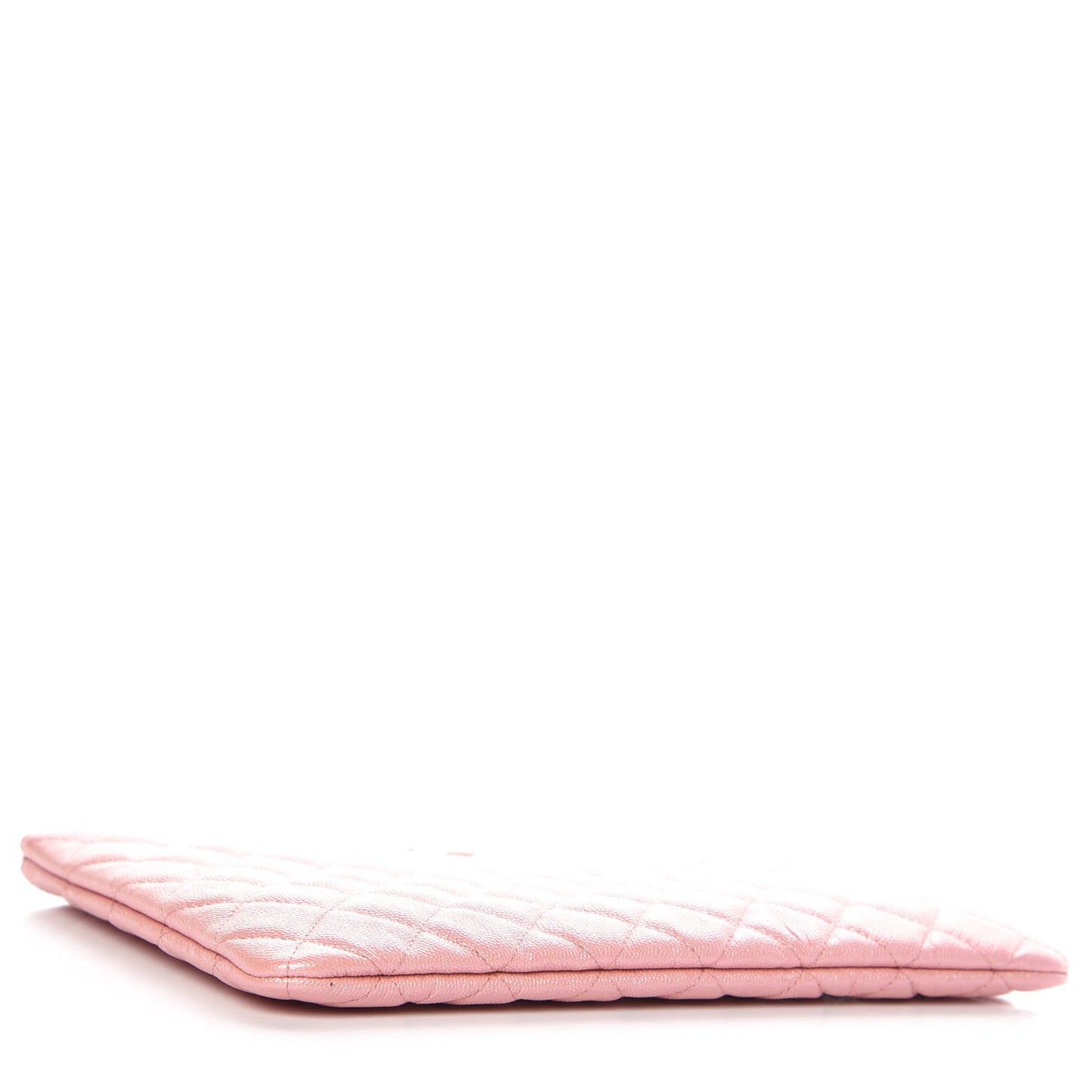 Iridescent Caviar Quilted Medium Cosmetic Case Rose Pink