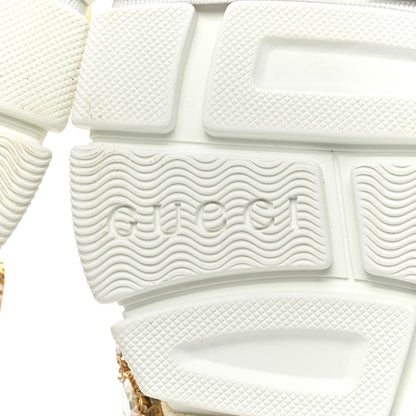 Gucci X SEGA Mesh Calfskin Suede Removable Crystals Womens Flashtrek Sneakers 35 Great White 7 of 10