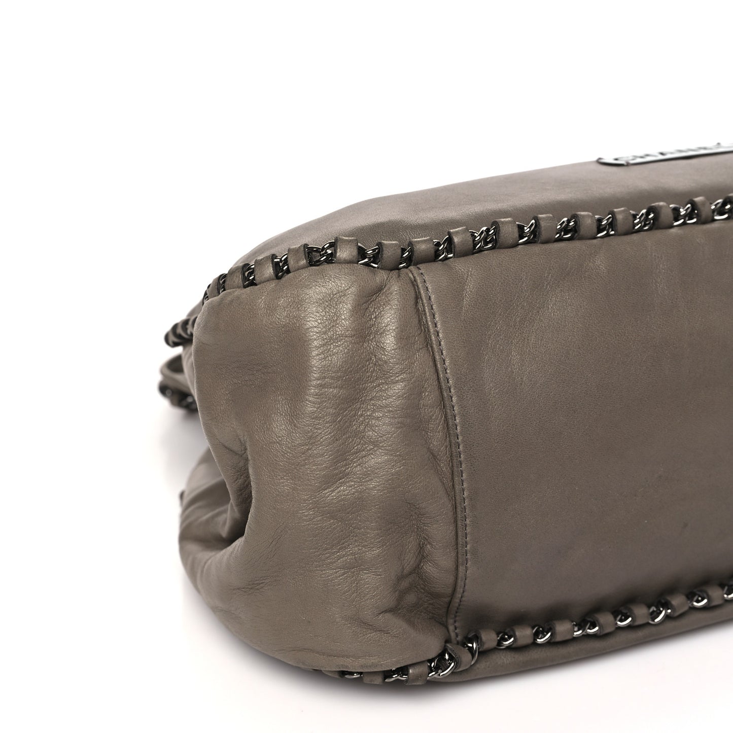 Lambskin Chain Hobo Grey