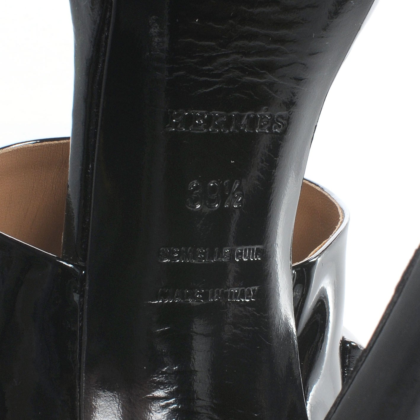 Patent Leather Stud Heels 39.5 Black