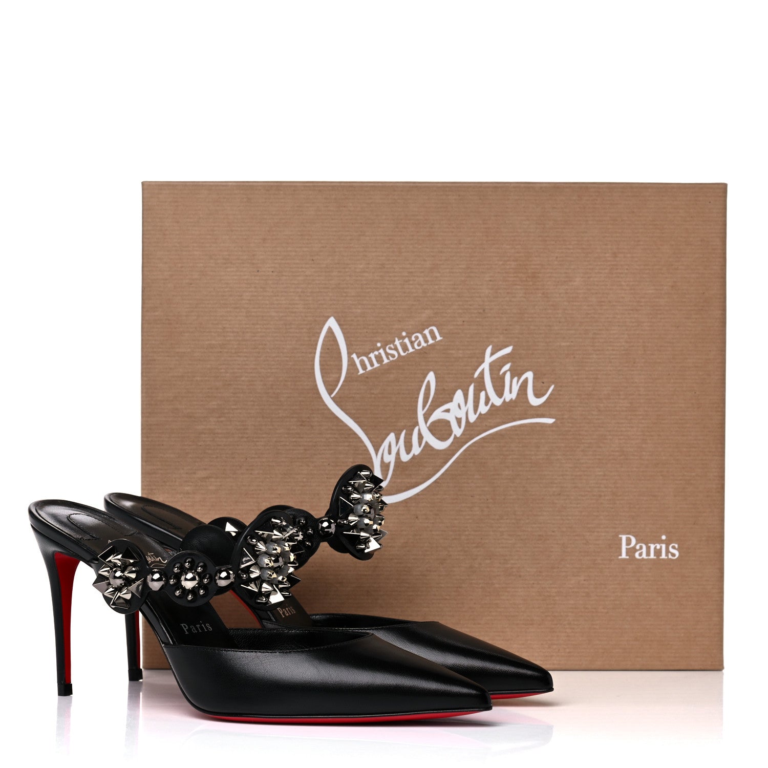 Christian Louboutin Nappa Miss Goldora Embellished Mule 38 Black 9 of 9