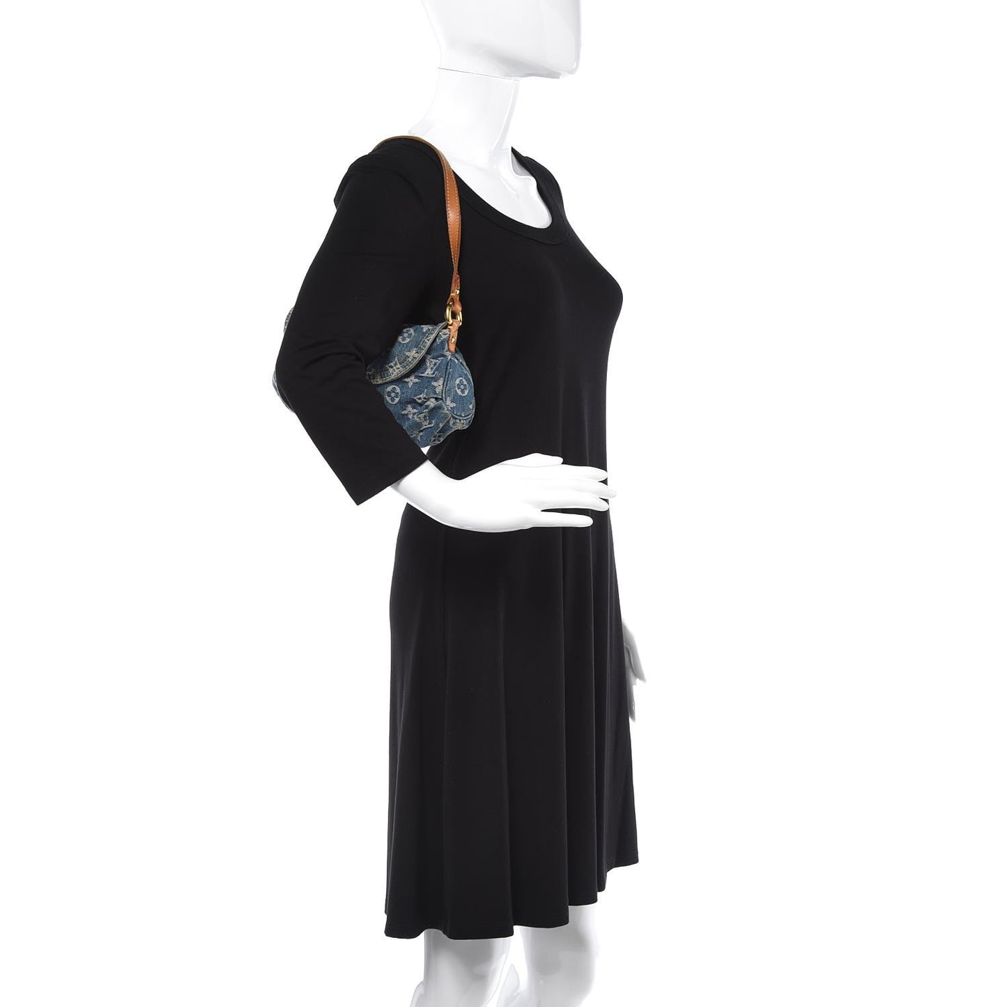 Monogram Denim Mini Pleaty Blue