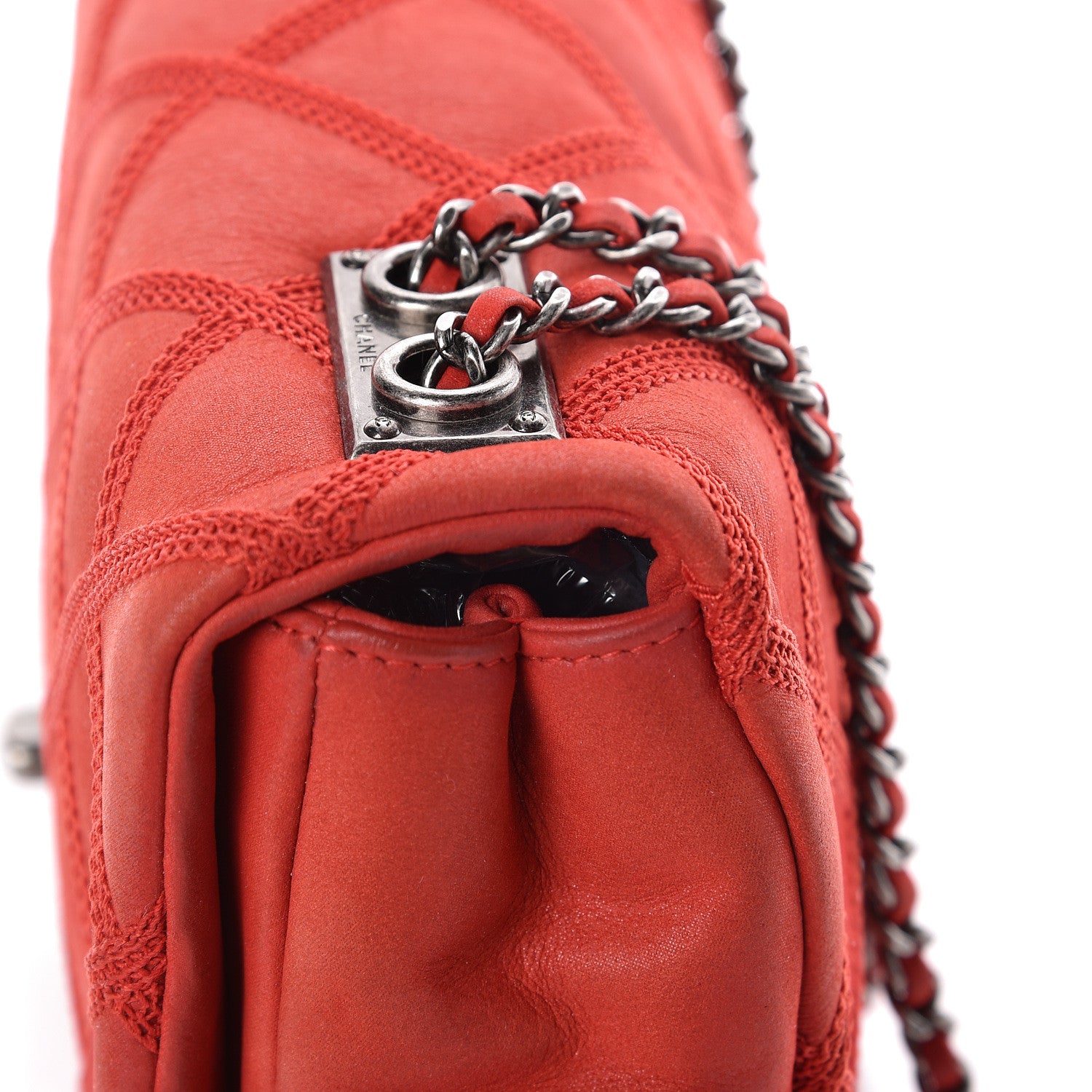 Chanel Iridescent Calfskin Diamond Stitch Flap Red 11 of 12