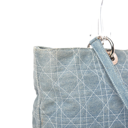 Christian Dior Denim Cannage Large Lady Dior Light Blue 11 of 12