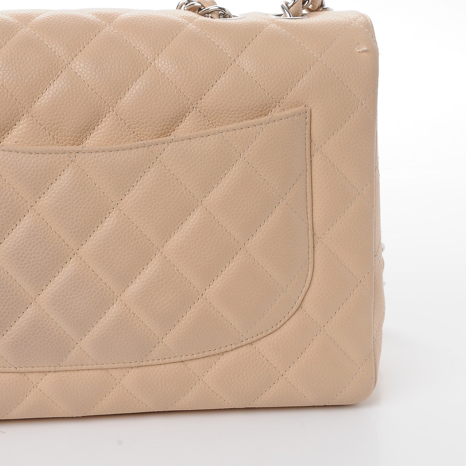 Chanel Caviar Quilted Jumbo Single Flap Beige Clair 11 of 12
