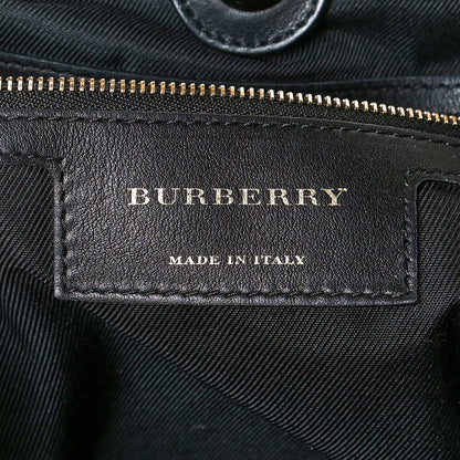 Burberry Nylon Calfskin Camouflage Check Small Canterbury Tote Black 6 of 11