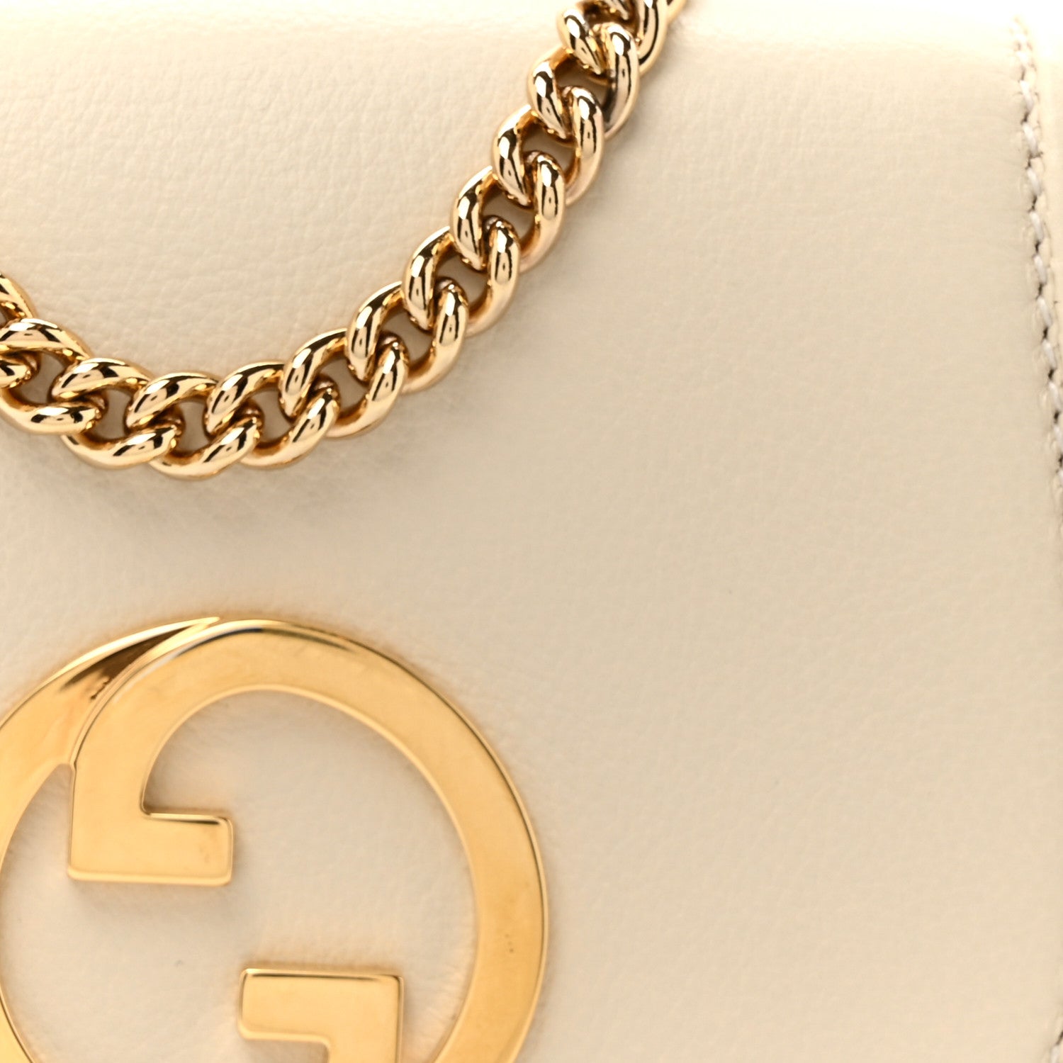 Gucci Roxy Calfskin Medium Blondie Chain Wallet Mystic White 9 of 12