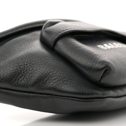 Balenciaga Smooth Calfskin Logo Everyday Beltpack XS Black White 8 of 12