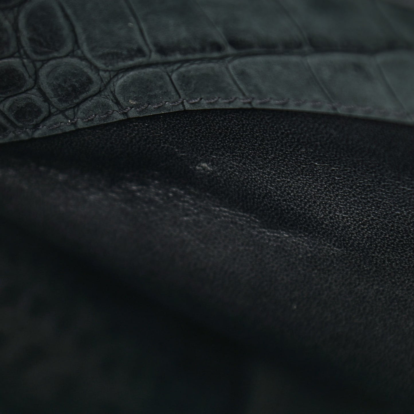 Calfskin Crocodile Embossed Small Sac de Jour Black
