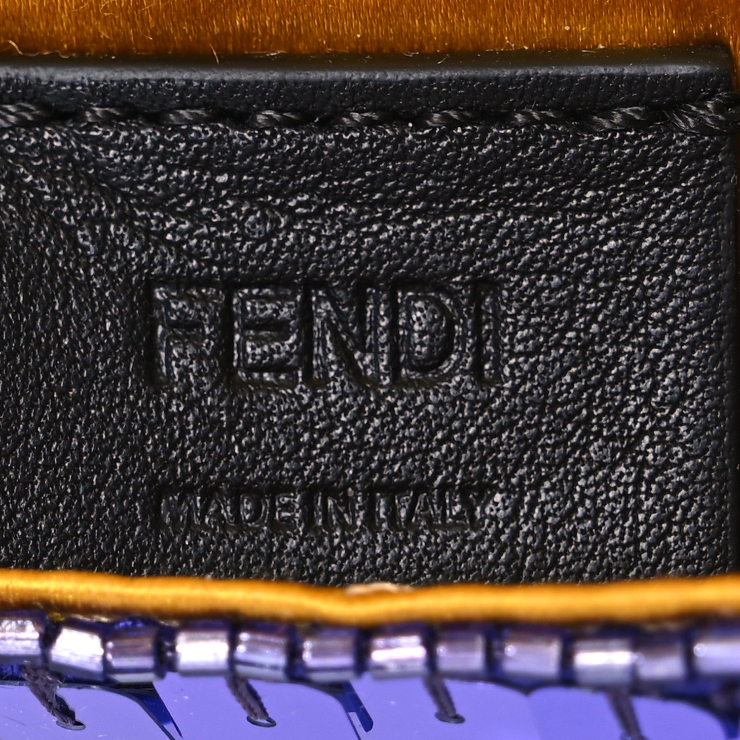 Fendi Sequin Paillettes Shiny Nappa Sex and the City Nano Maxi Buckle Baguette Charm Viola Purple 5 of 11