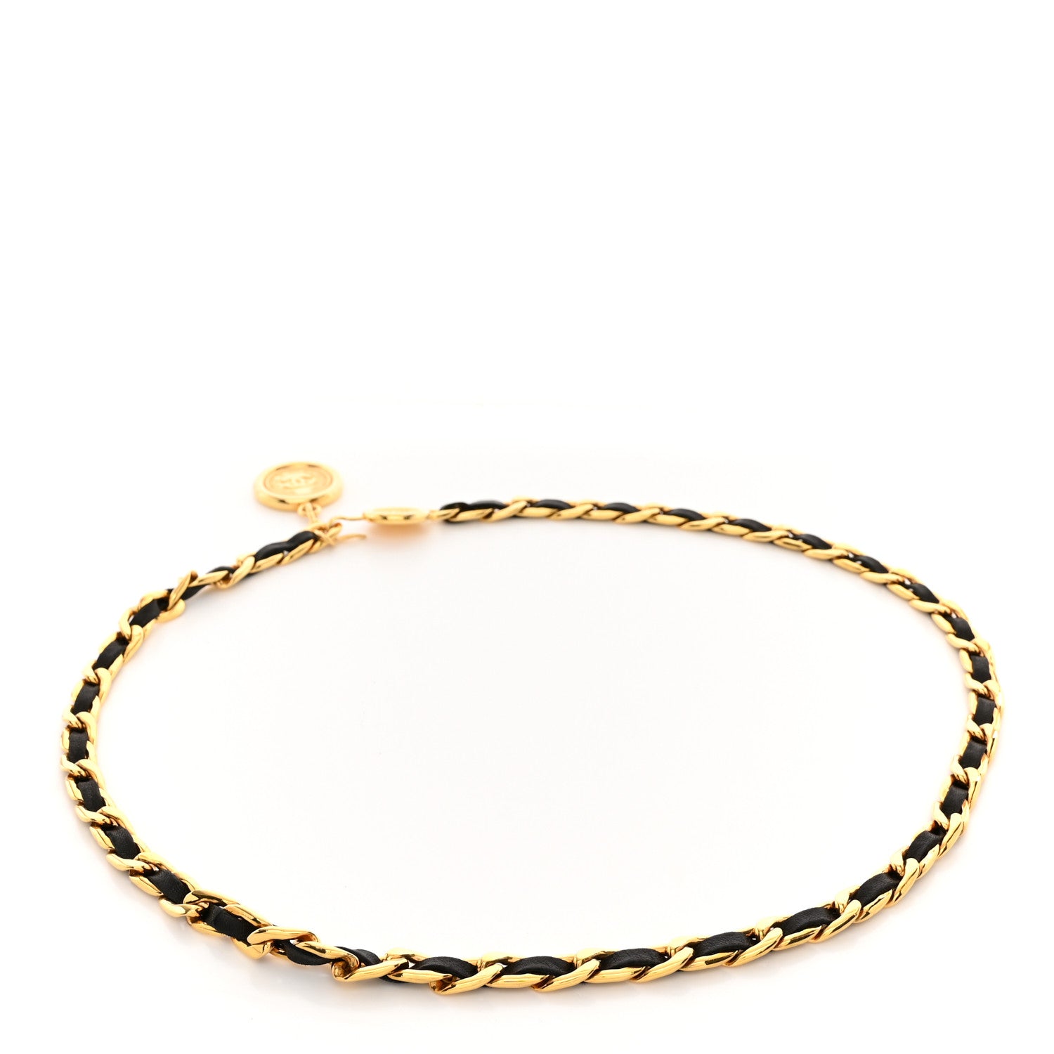 Chanel Lambskin Chain CC Medallion Belt Black Gold 2 of 5