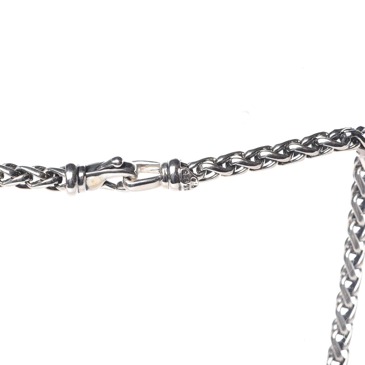 Sterling Silver Diamond Quatrefoil Lariat Wheat Chain Necklace