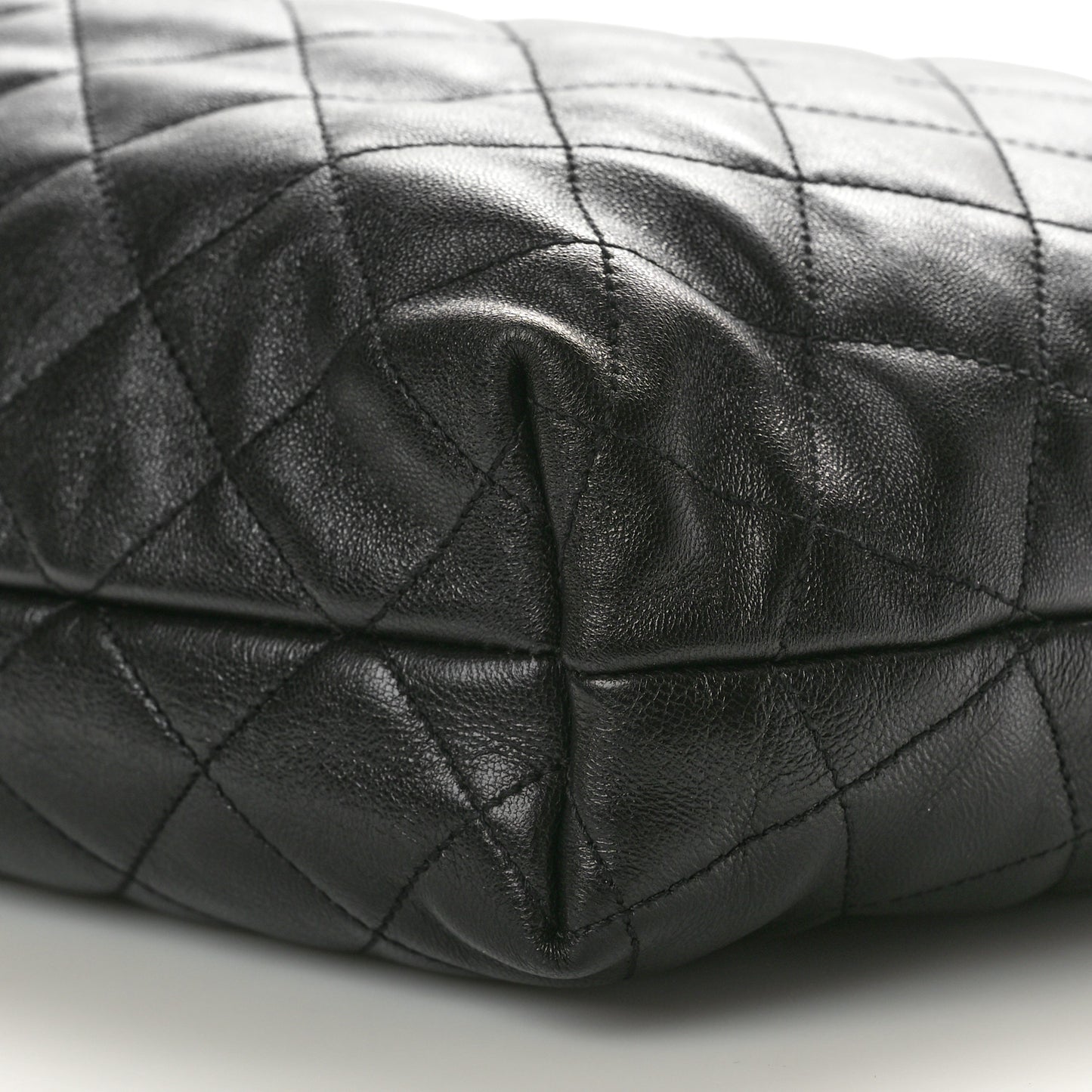 Lambskin Quilted Maxi Icare Shopping Tote Black