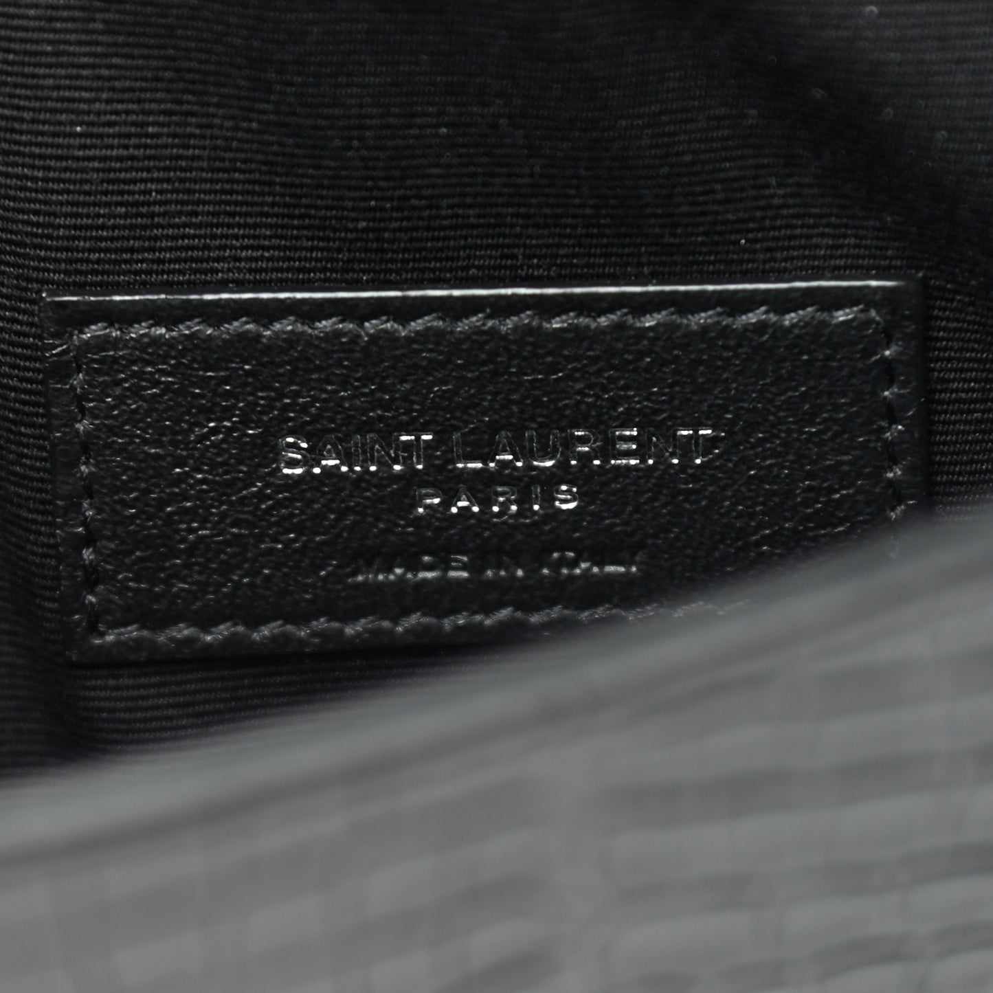 Calfskin Crocodile Embossed Uptown Monogram Pouch Black