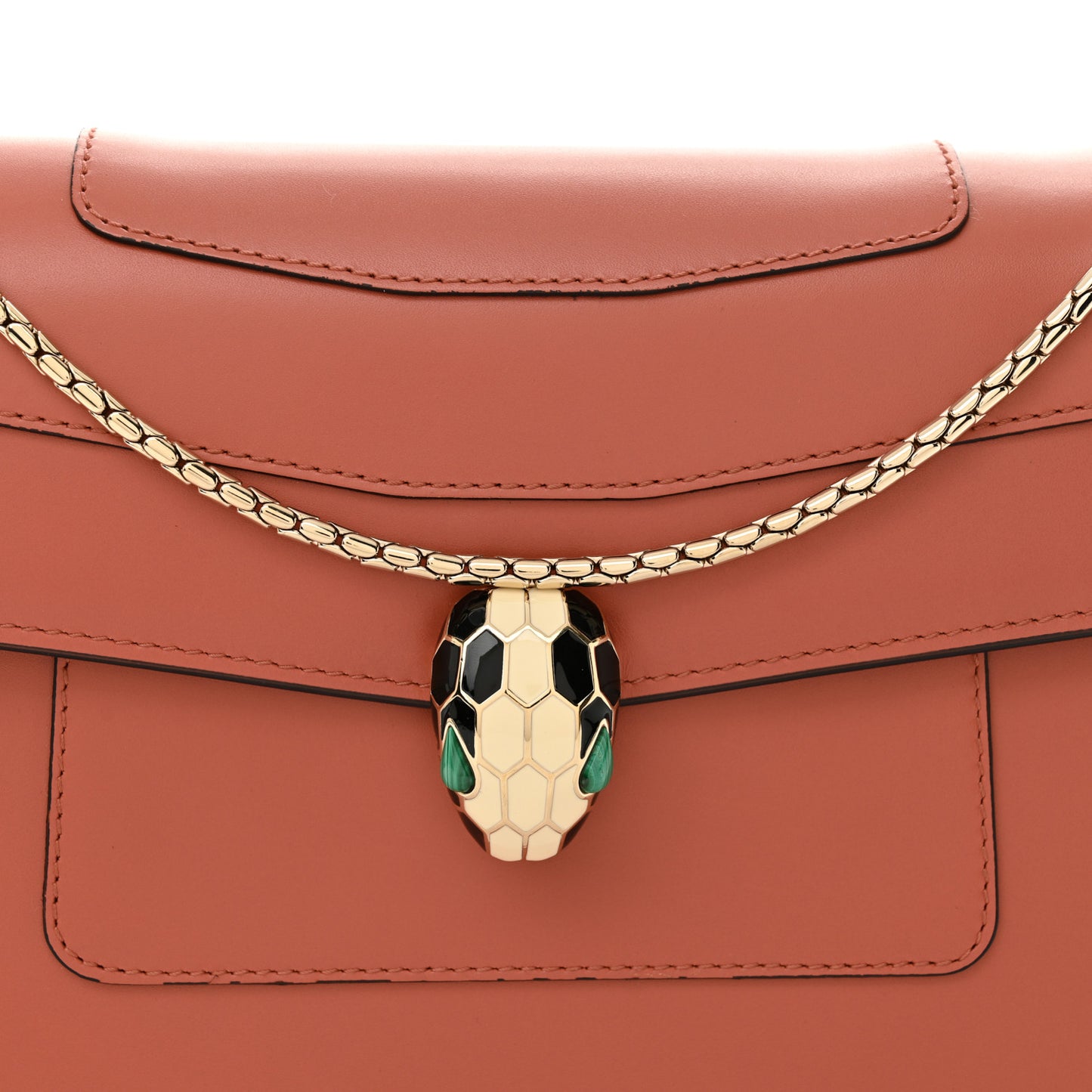 Calfskin Serpenti Forever Shoulder Bag Coral