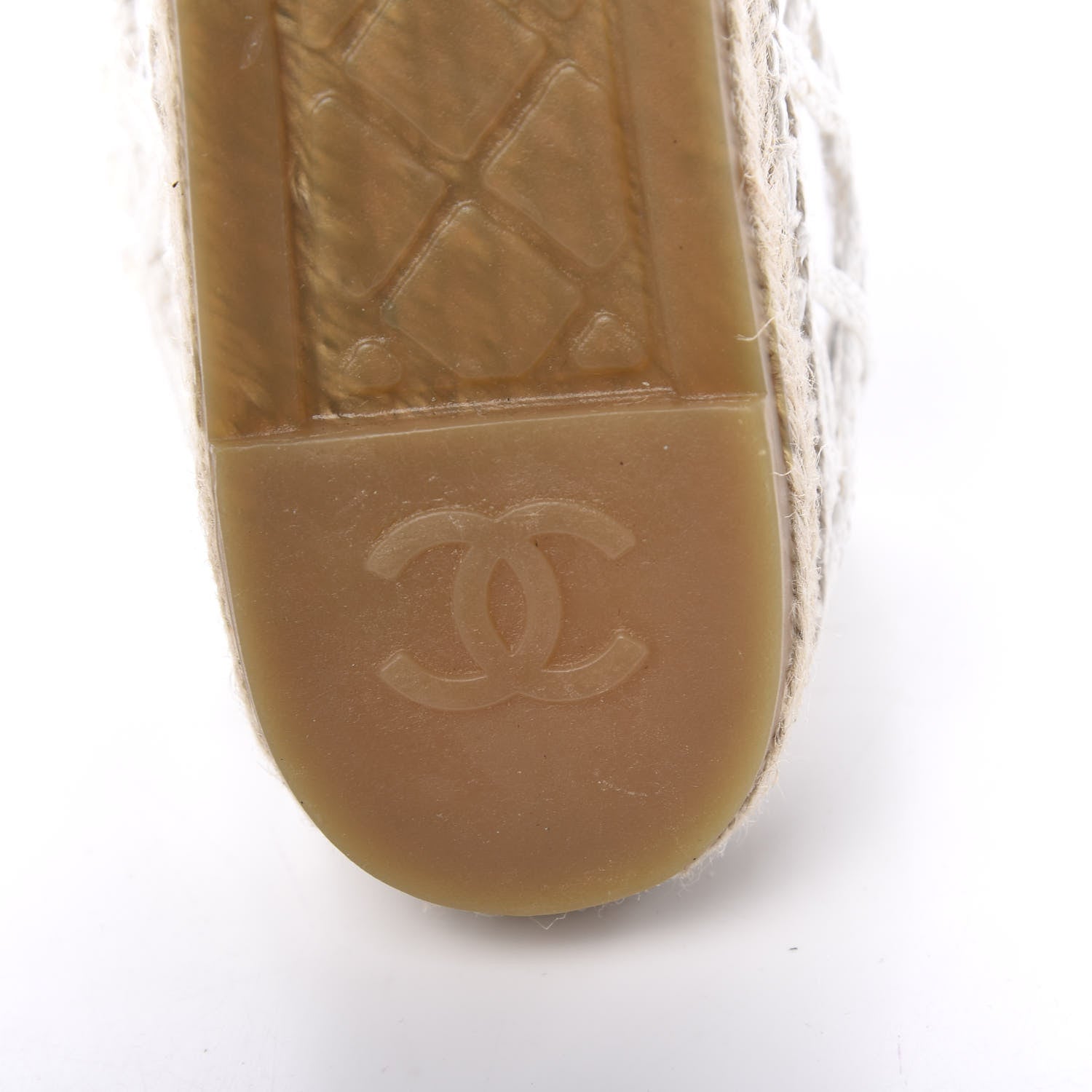 Chanel Woven Fabric Grosgrain CC Espadrilles 41 White Black 8 of 11