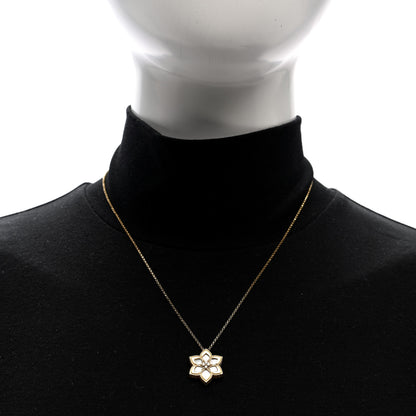 Roberto Coin 18K Yellow Gold Diamond Mother of Pearl Vernazza Flower Pendant Necklace 2 of 5