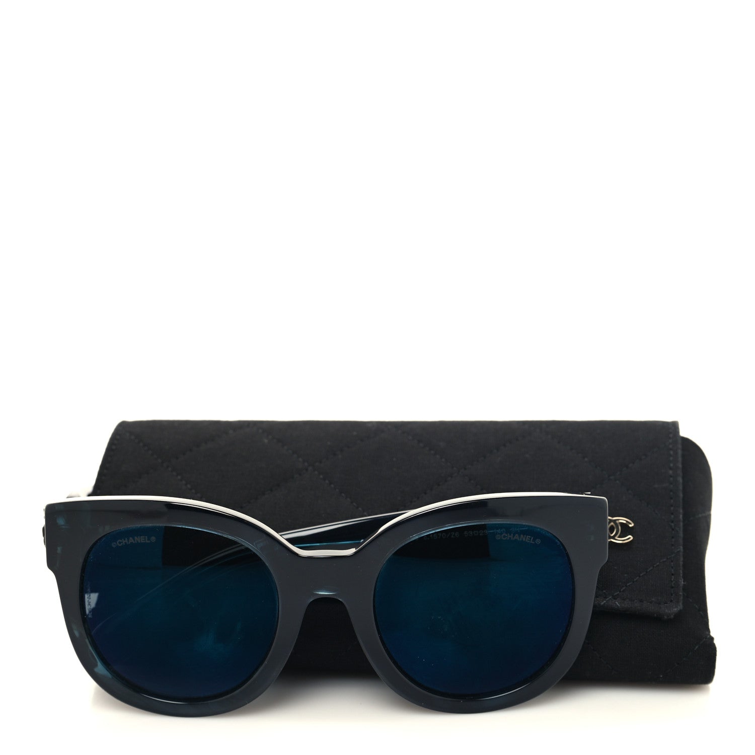 Chanel Acetate Butterfly Signature CC Sunglasses 5358 Dark Blue 7 of 7