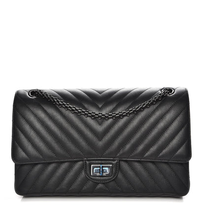 Chanel Sheepskin Chevron Quilted 2.55 Reissue 226 Flap So Black 1 of 10