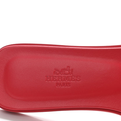Hermes Calfskin Oran Sandals 37 Rouge Bali 6 of 8