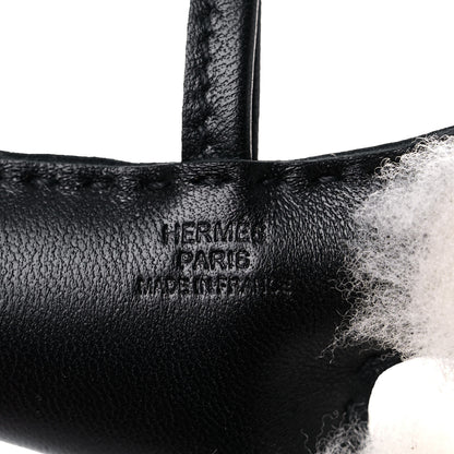 Hermes Milo Lambskin Shearling Budy Charm Black 3 of 4