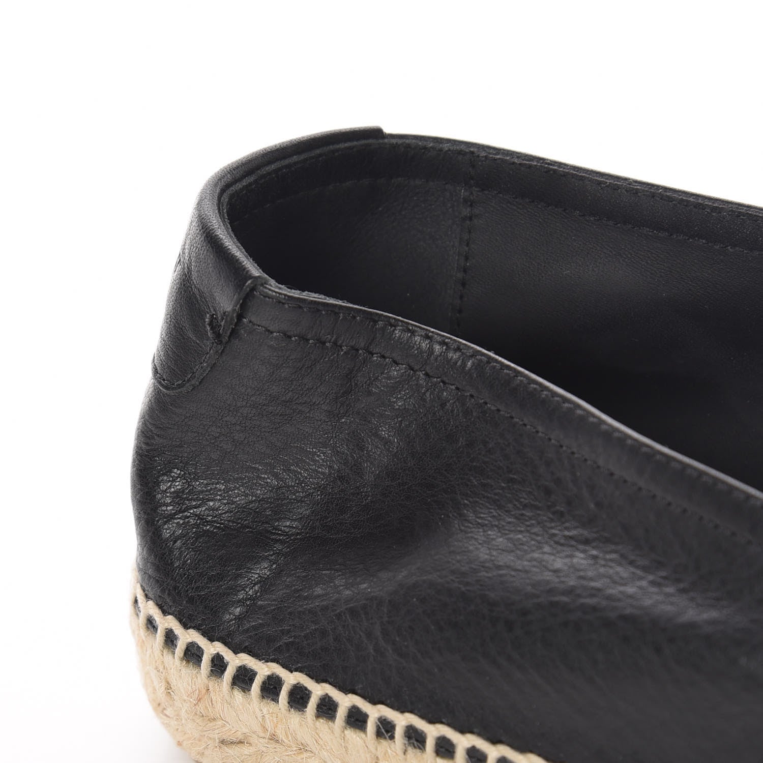 Saint Laurent Calfskin Monogram Espadrilles 39 Black 9 of 10