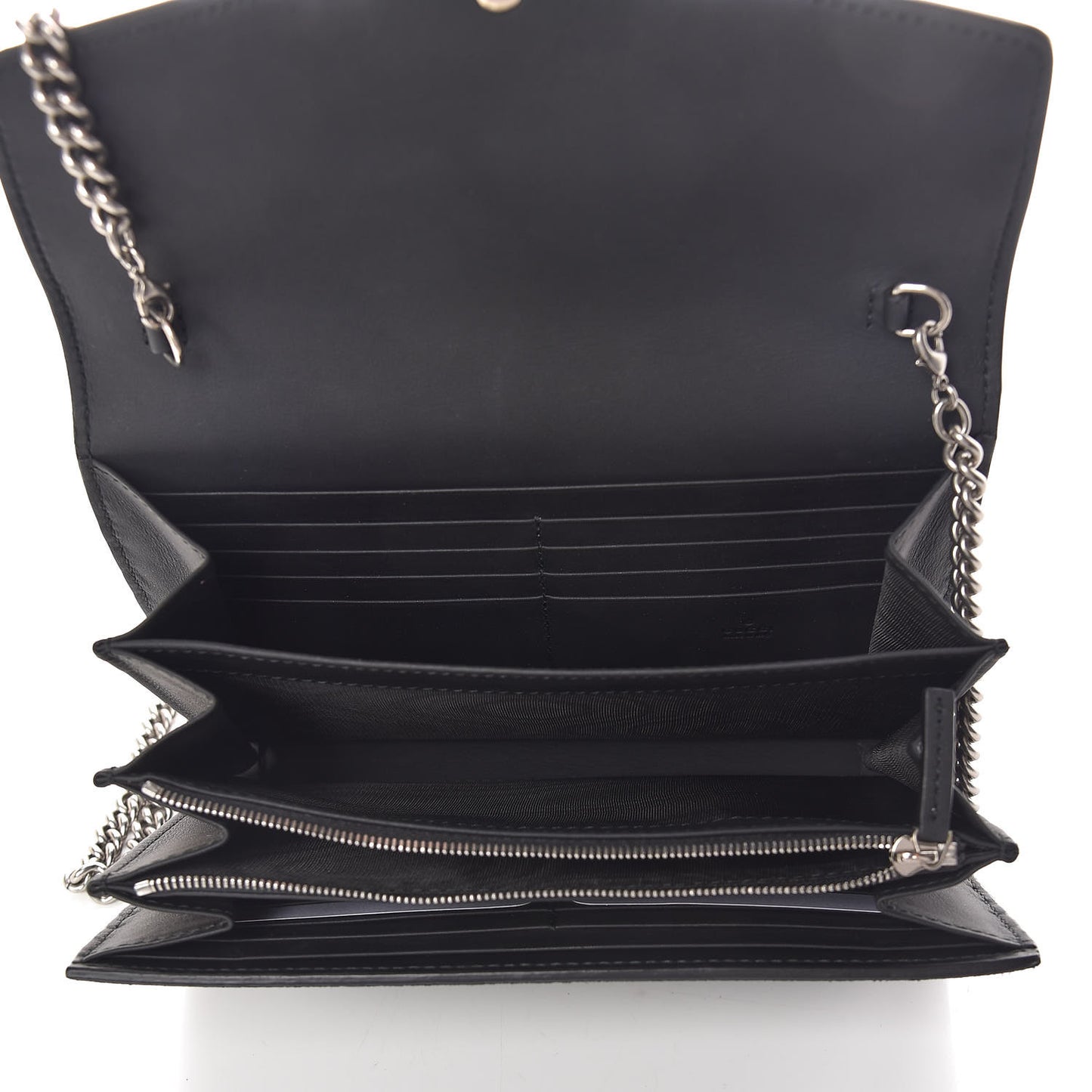Suede Mini Dionysus Chain Wallet Black