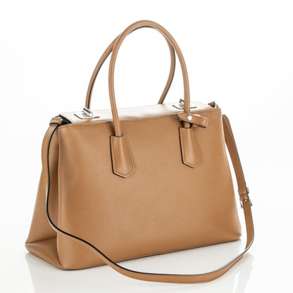 Prada Saffiano Cuir Twin Tote Caramel 3 of 6