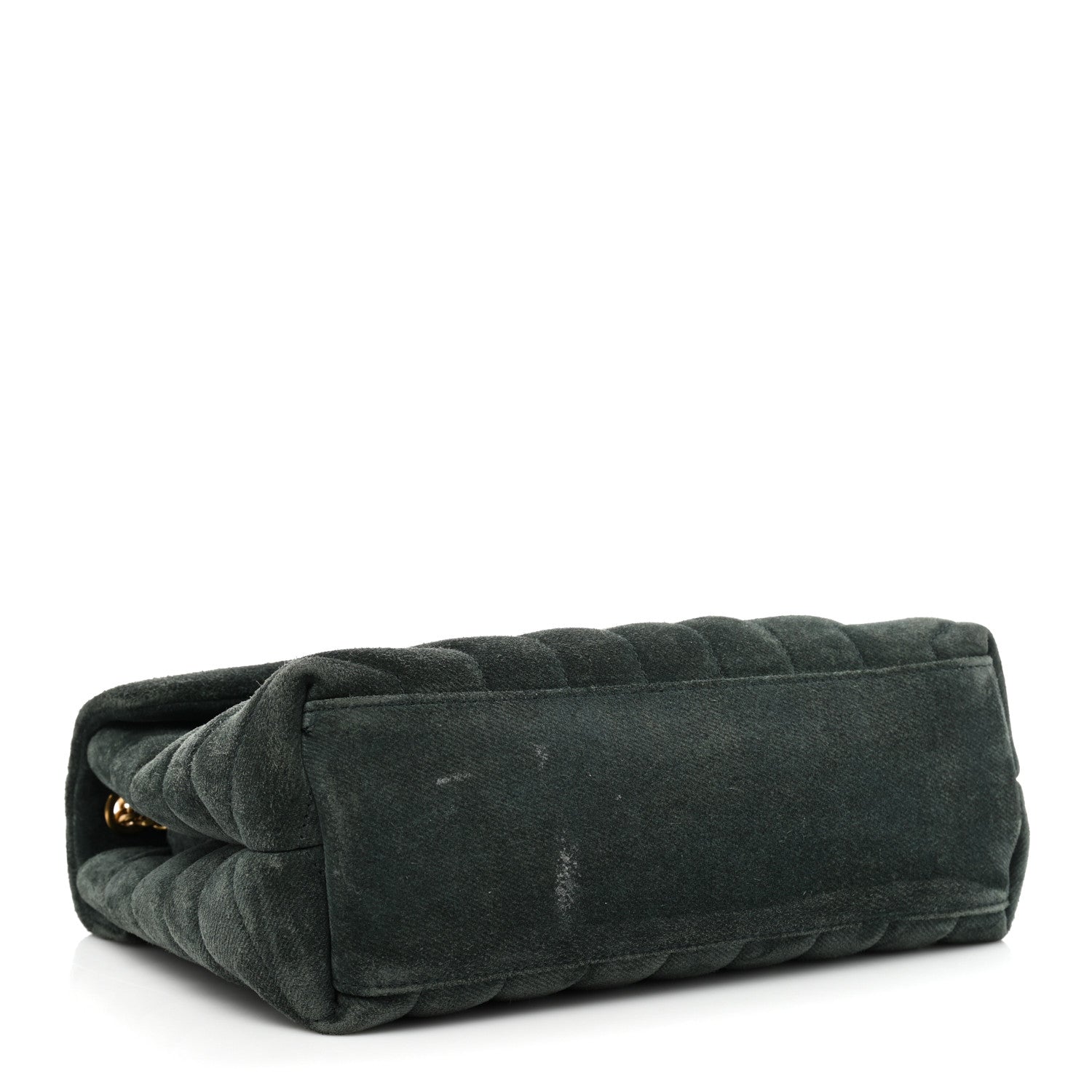 Saint Laurent Suede Calfskin Y Quilted Monogram Small Loulou Chain Satchel Green 4 of 16