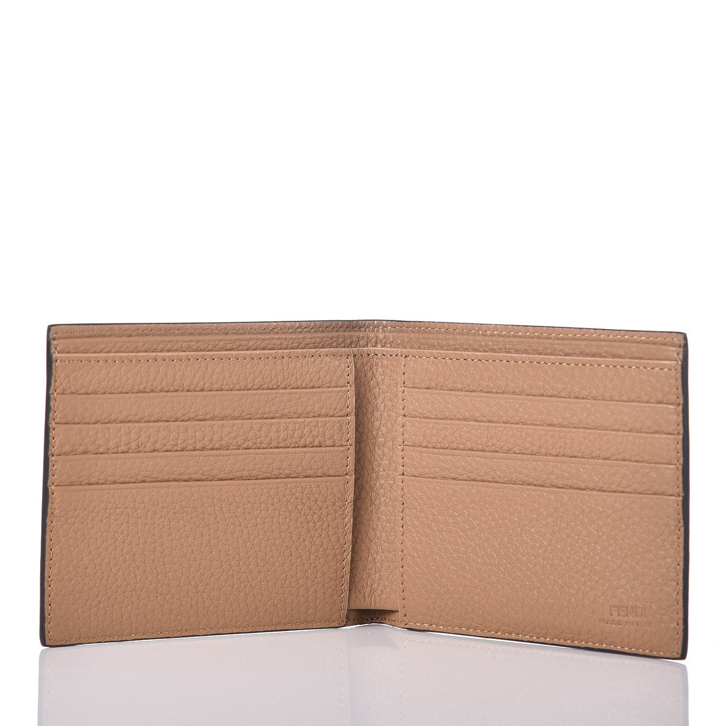 Calfskin Romano St. Oggetti Bi-Fold Wallet Marrone Sand