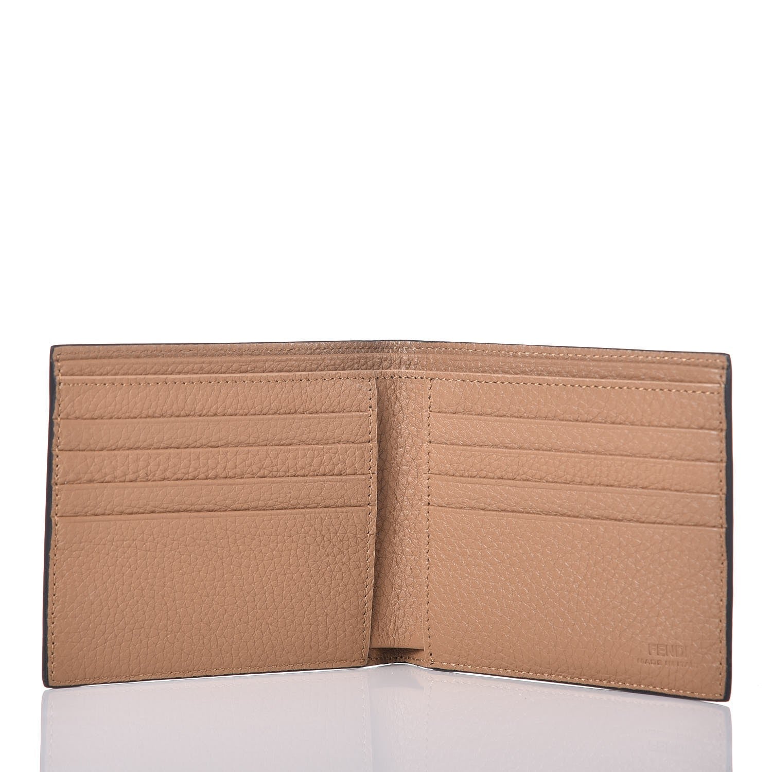 Fendi Calfskin Romano St. Oggetti Bi-Fold Wallet Marrone Sand 5 of 8