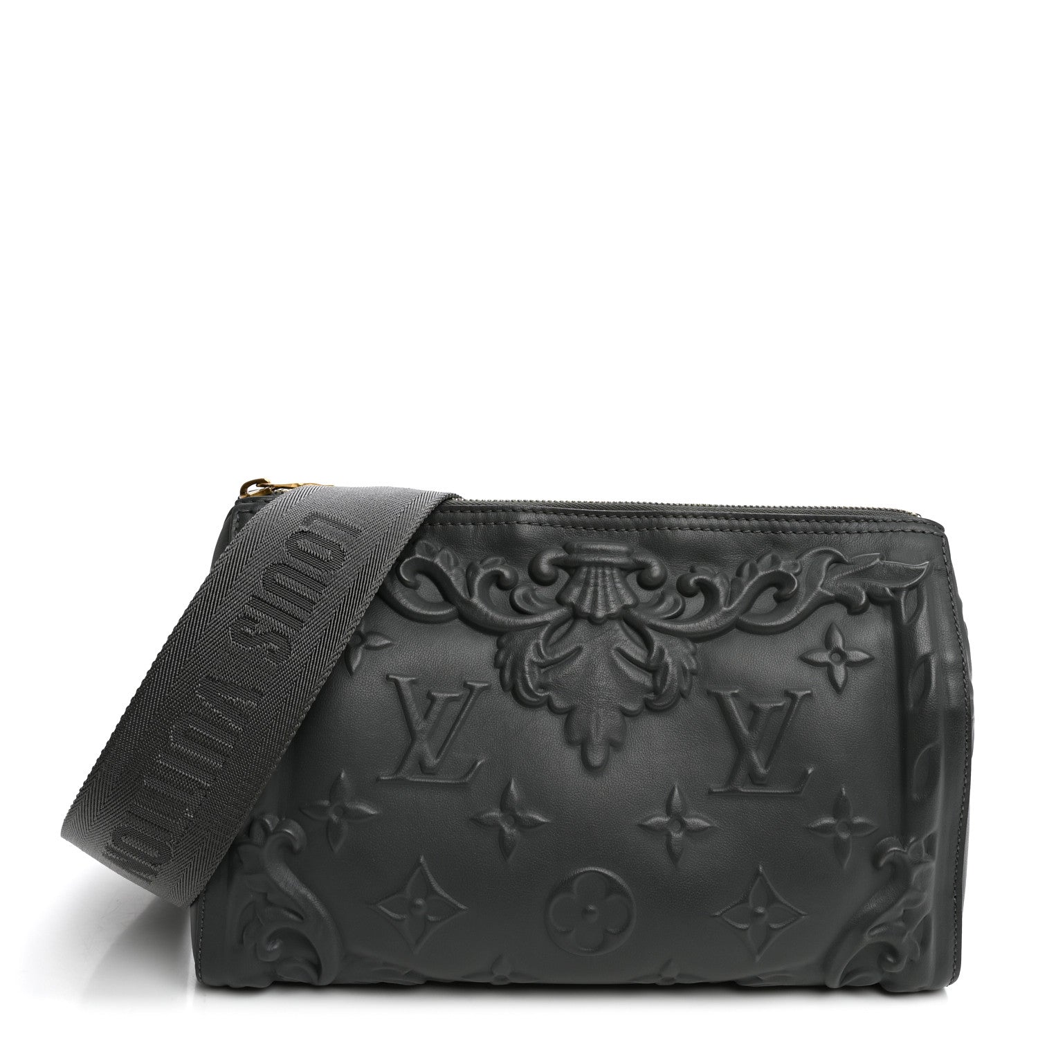 Louis Vuitton Calfskin Debossed Monogram Versailles City Keepall Dark Shadow Grey 1 of 9