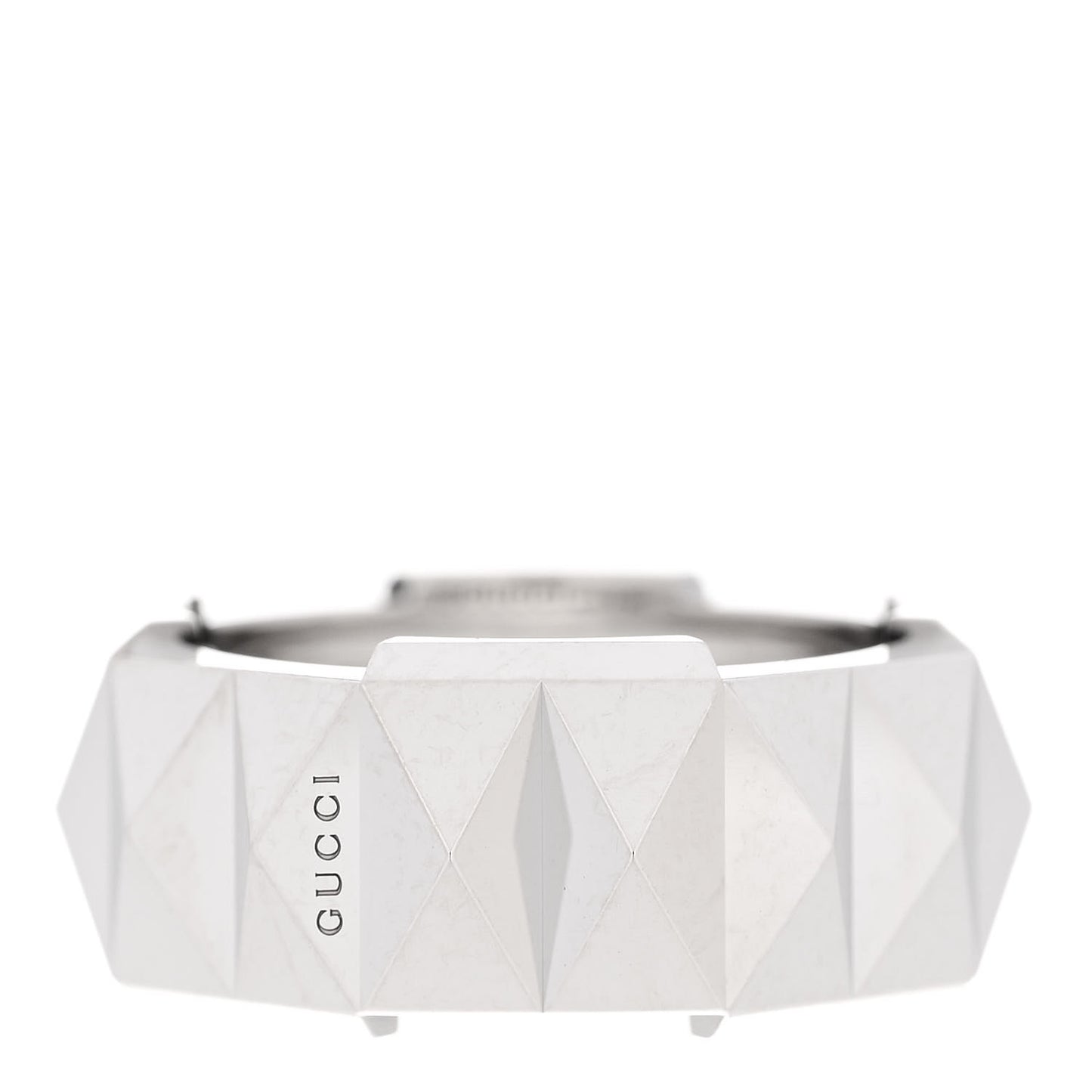 18K White Gold 9mm Link To Love Stud Ring 51 5.75