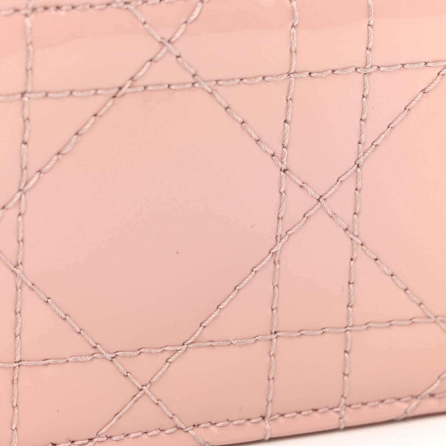 Christian Dior CHRISTIAN DIOR Patent Cannage Lady Dior 5-Gusset Card Holder Pink 8 of 8