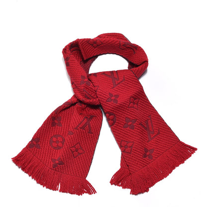 Louis Vuitton Wool Silk Logomania Scarf Rubis 1 of 3