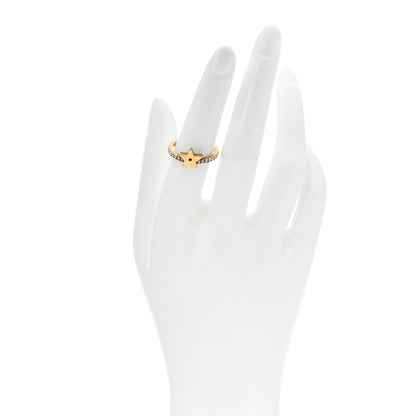 Christian Dior Metal Crystal Star Ring Gold 2 of 7