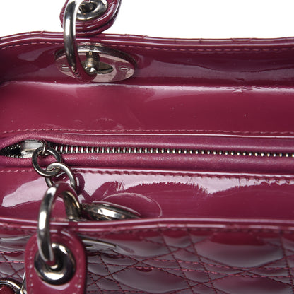 Christian Dior Patent Cannage Medium Lady Dior Dark Pink 10 of 14