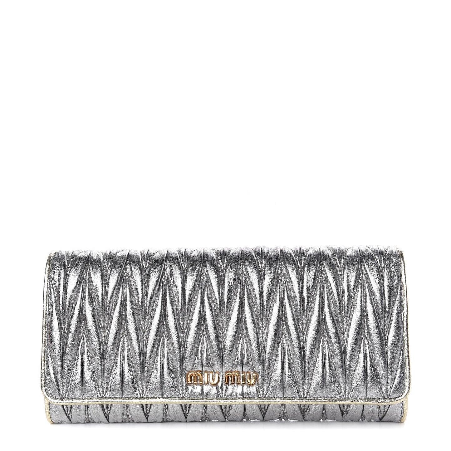 Metallic Nappa Matelasse Wallet Cromo Pirite