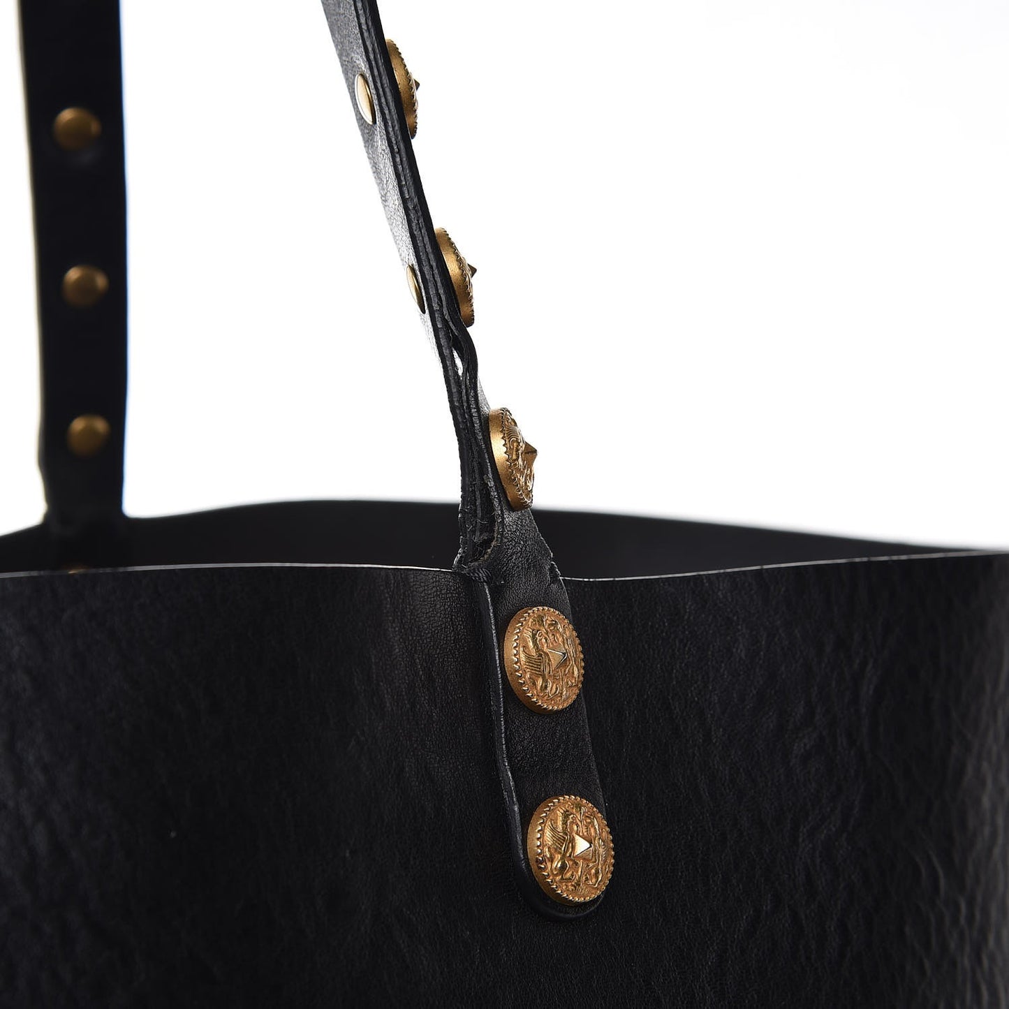 Emboosed Calfskin Studded Gryphon Zodiac Tote Black