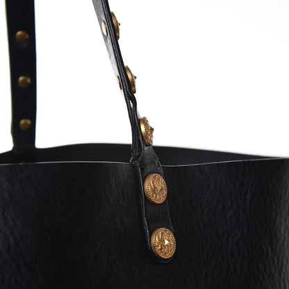 Valentino Garavani Emboosed Calfskin Studded Gryphon Zodiac Tote Black 13 of 16