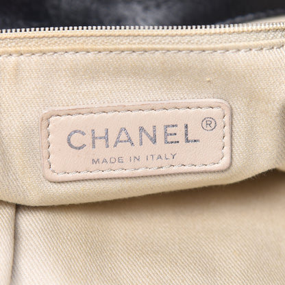 Chanel Glazed Goatskin Double Contrast Stitch Tote Black 6 of 13