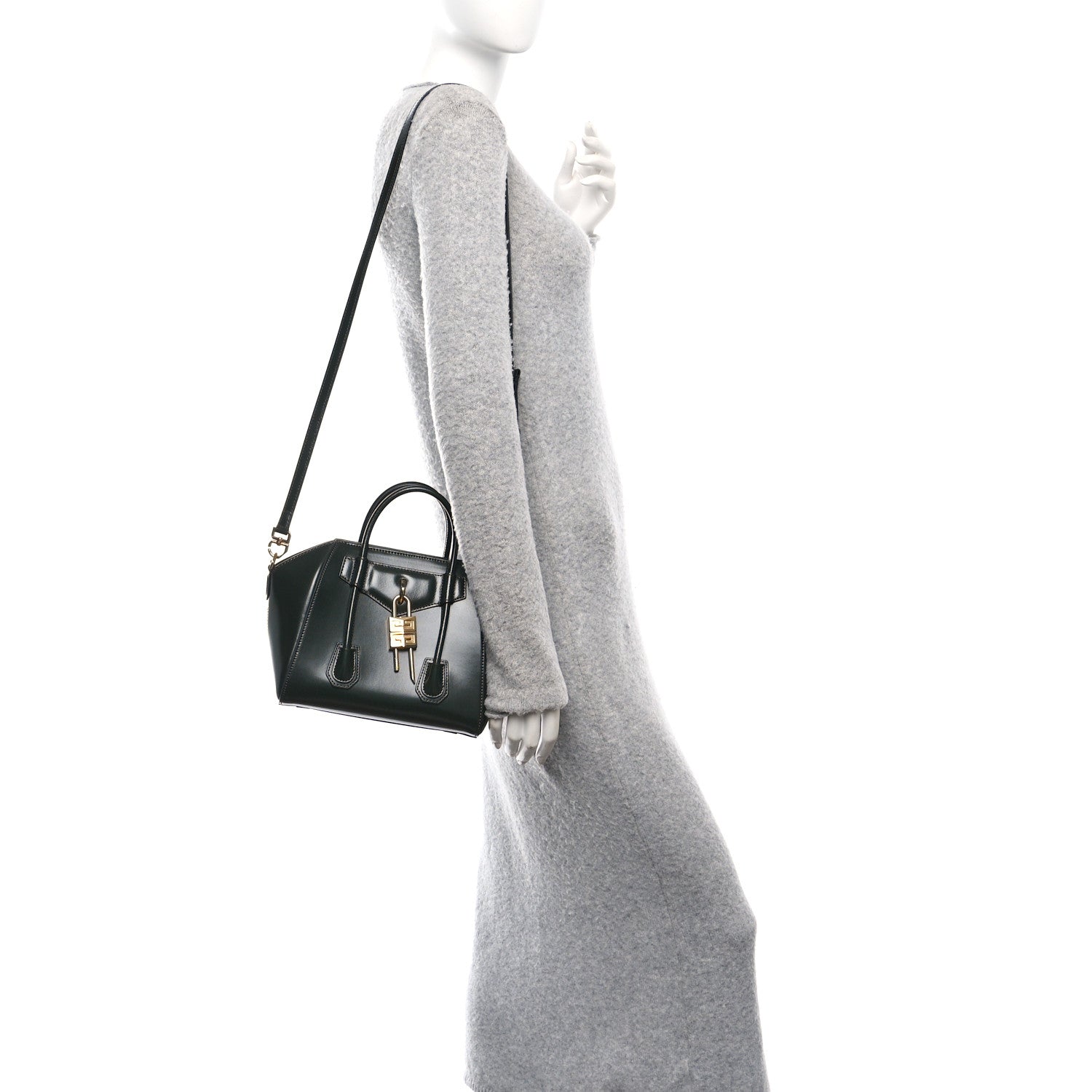 Givenchy Box Calfskin Mini Lock Antigona Shoulder Bag Green Forest 2 of 9