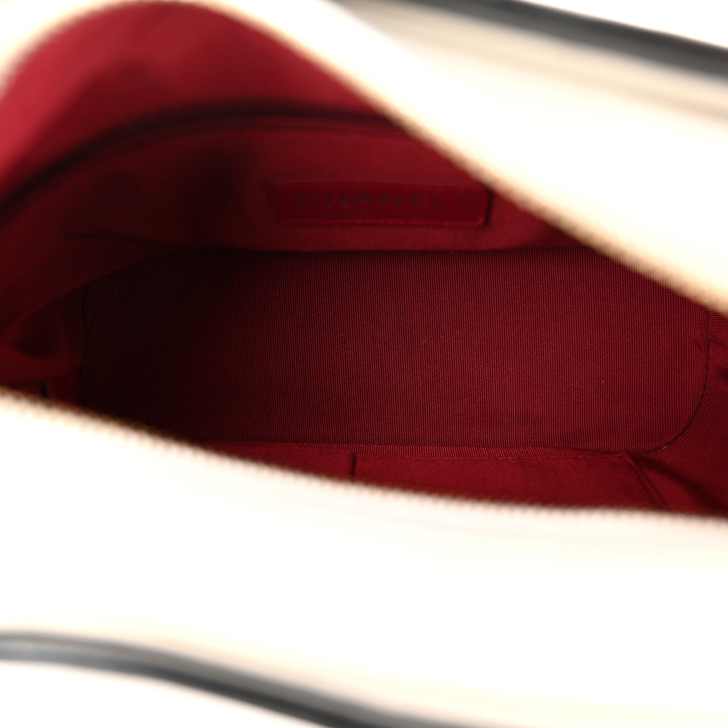 Aged Calfskin Quilted Small Gabrielle Hobo Black White