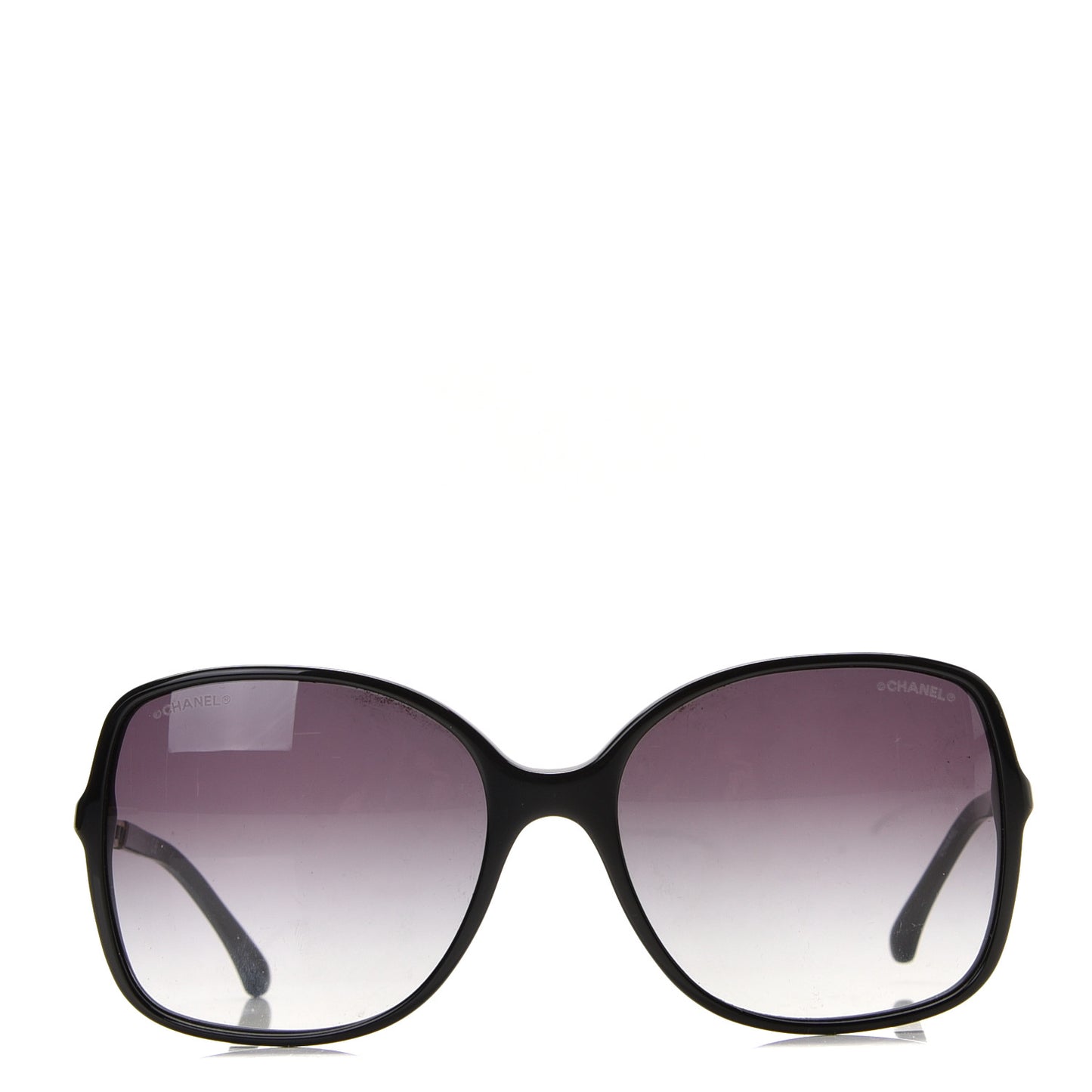 Lambskin Square Chain Sunglasses 5210-Q Black