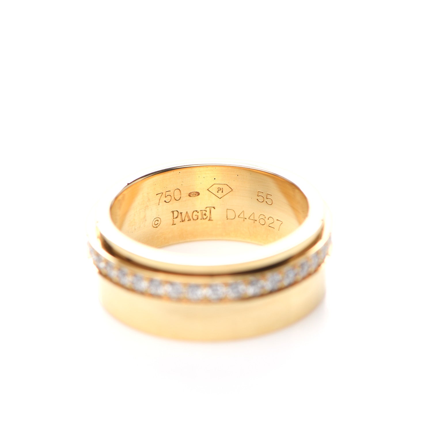 Piaget 18K Yellow Gold Diamond Possession One Row Ring 55 7.25 4 of 5