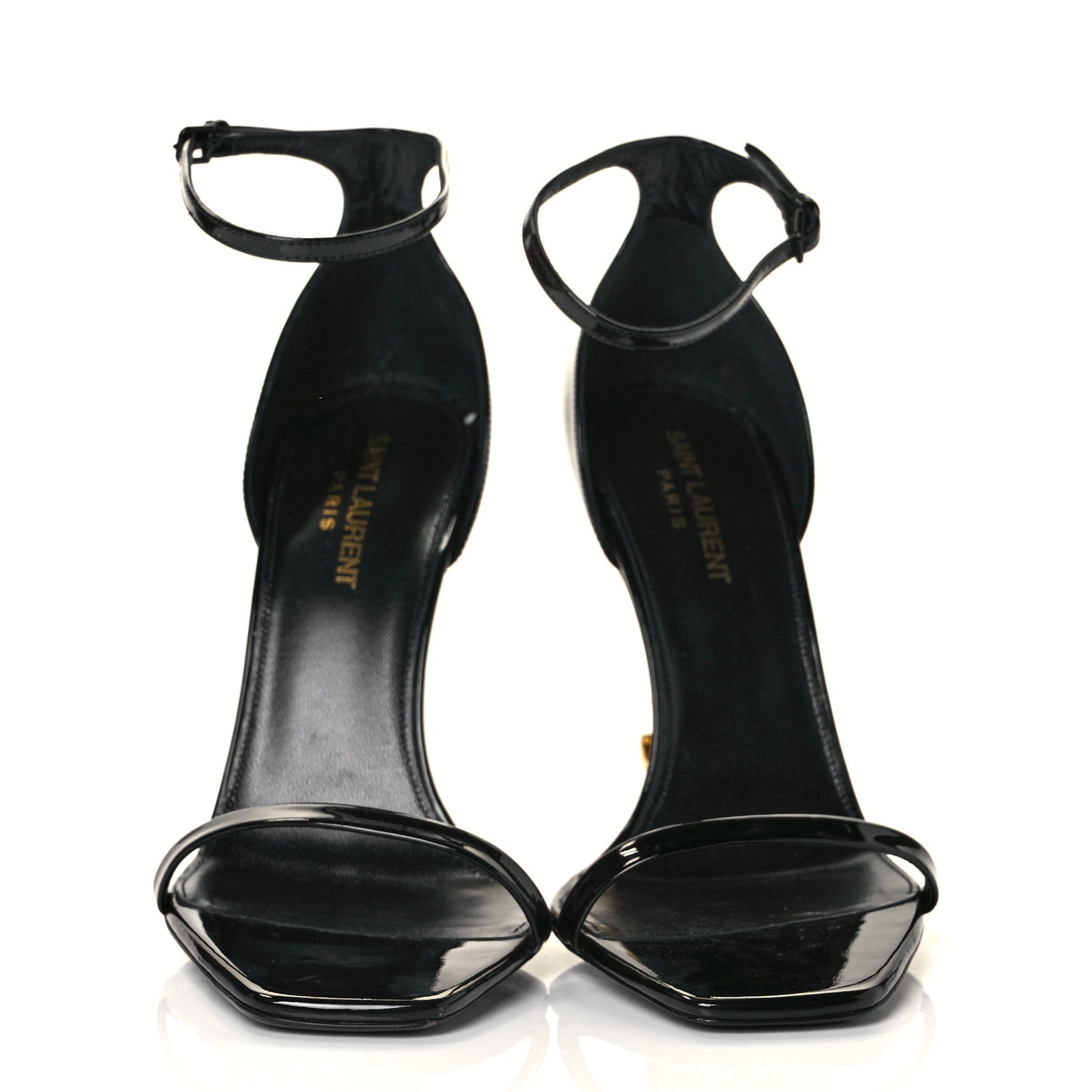 Patent Calfskin Opyum 110 Sandals 39 Black Gold