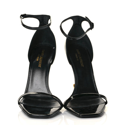 Saint Laurent Patent Calfskin Opyum 110 Sandals 39 Black Gold 2 of 8