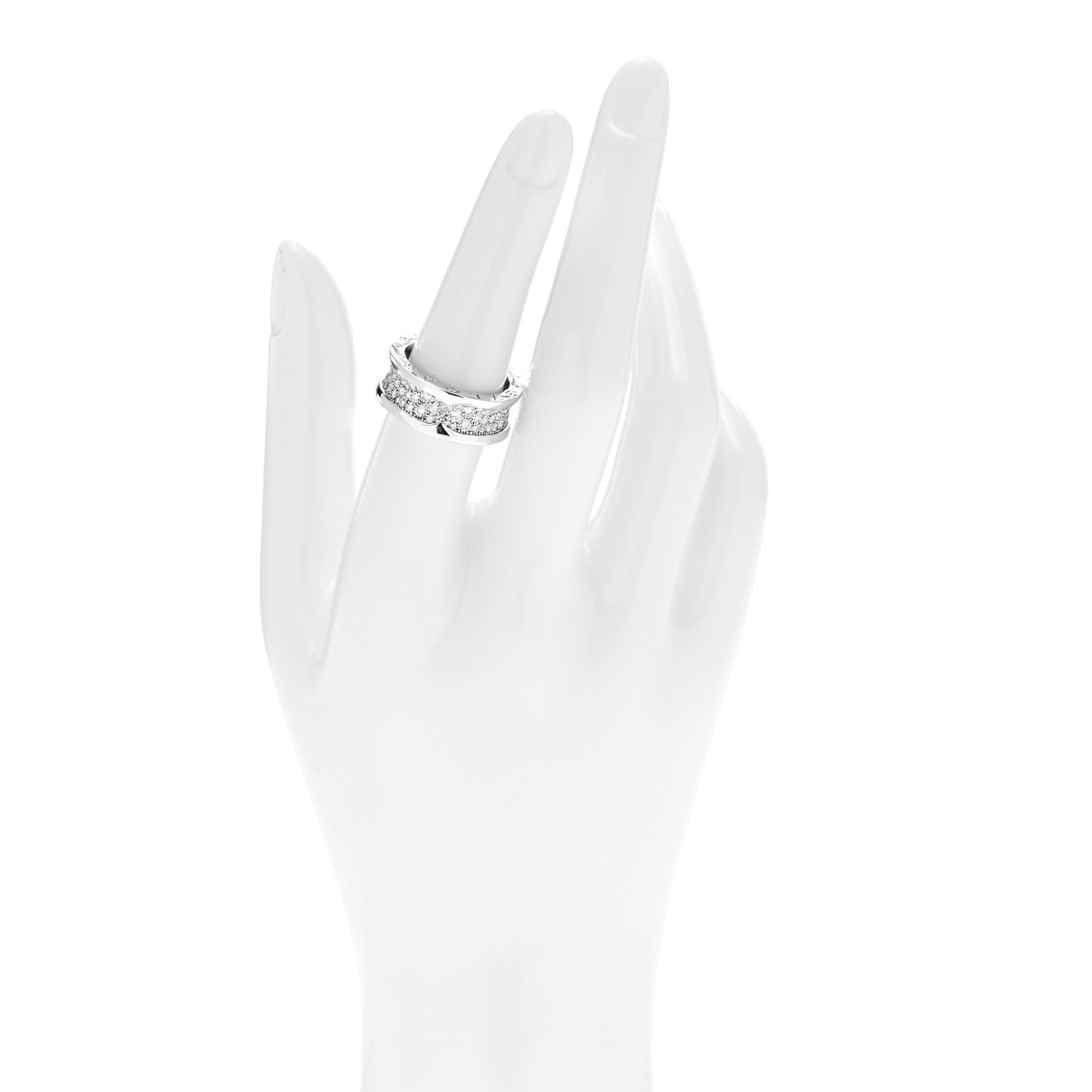 18K White Gold Diamond B.Zero1 Pave Ring 54 6.75